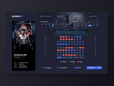 Movie ticket booking website asymetric beautiful darkweb design morden movie movieticketbooking online ticketbooking ui uiux ux