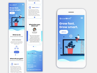 GrowMore - mobile app application design illustartion illustration logo mobile ui ux wireframe