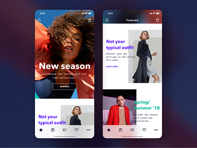 Homepage on iPhone app apple ecommerce fashion figma interaction ios iphone mobile principle sketch ui ux vakkorama