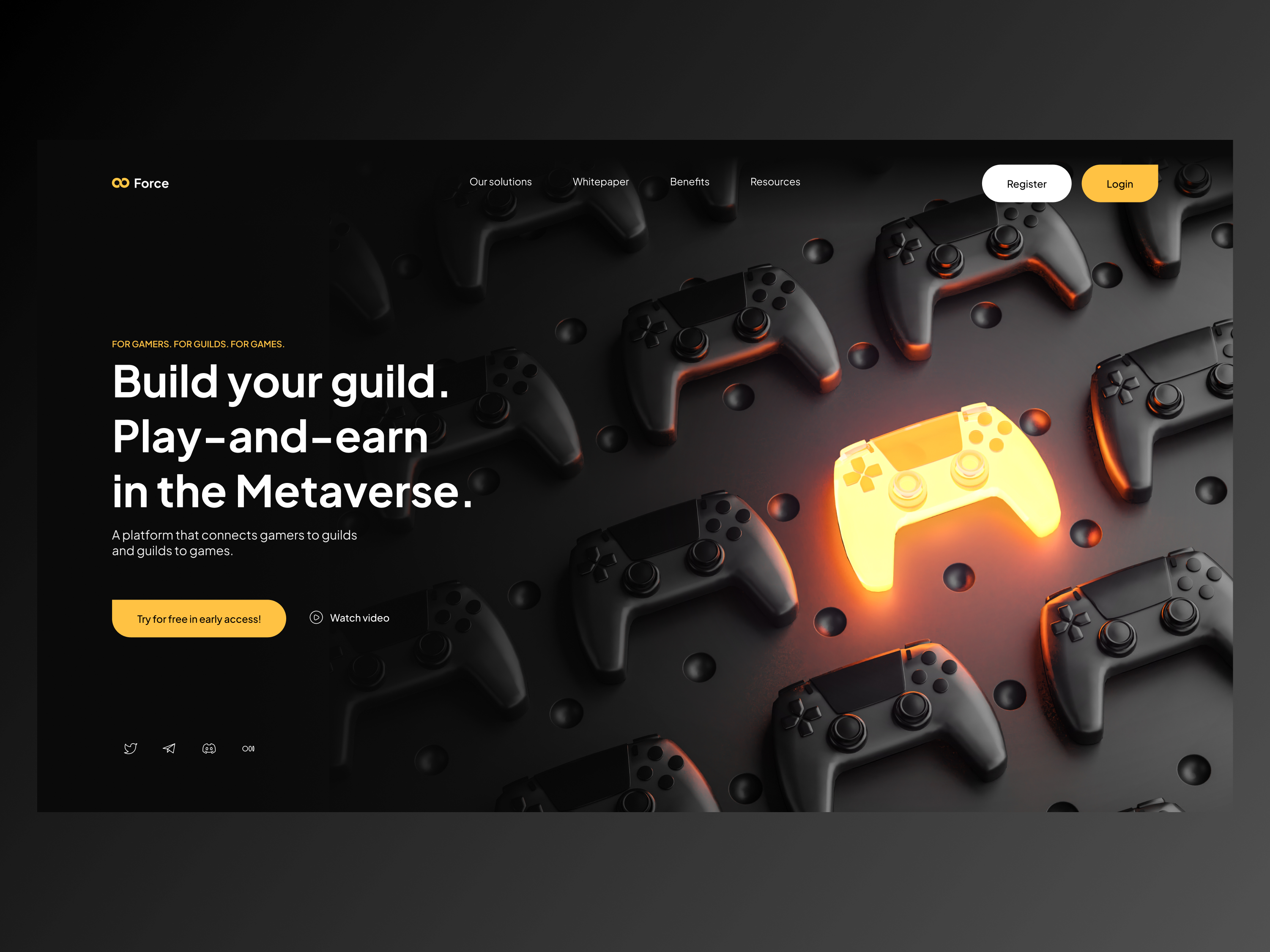 ∞Force | Blockchain company blockchain branding company crypto cryptocurrency desktop game gamers graphic design hero landing page metaverse modern token ui web3