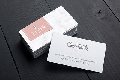 Chic Thrills Business Cards branding branding design business card design business cards logo logo design stationery design