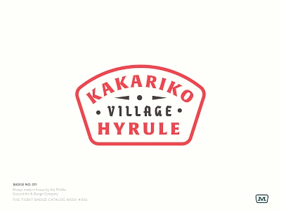 Tidbit Badge Catalog: Kakariko Village badge badge design branding breath of the wild cream design fantasy hyrule iconography illustration link logo type type badge typography ui video game zelda