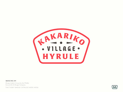 Tidbit Badge Catalog: Kakariko Village badge badge design branding breath of the wild cream design fantasy hyrule iconography illustration link logo type type badge typography ui video game zelda