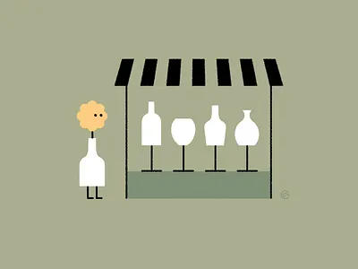 Similarly Different accent comparison flower geometric illustration minimal shape shop shopping simple store vase vector window