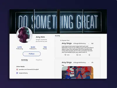 Daily UI 06: User Profile branding challenge daily ui daily ui 006 daily ui challenge design desktop design practice profile profile page user experience design user interface design user profile ux design
