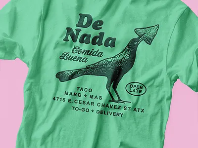 De Nada austin crow design grackle illustration marg mexican food retro screen print shit stipple taco texas texture vintage