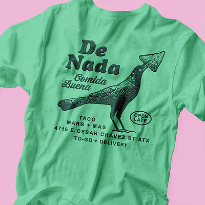 De Nada austin crow design grackle illustration marg mexican food retro screen print shit stipple taco texas texture vintage