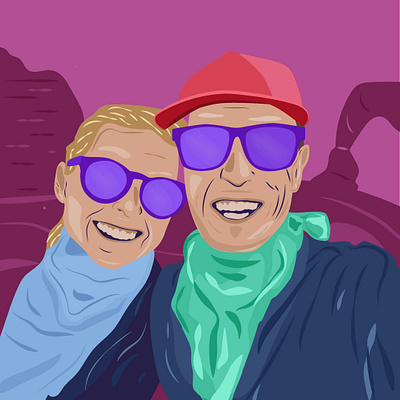 Moab couple illustration moab people