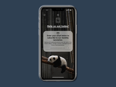 WWFSubscribe - #dailyui026 app appdesign dailyui dailyui026 dailyuichallenge protection subscribe subscribe form ui wildlife wwf