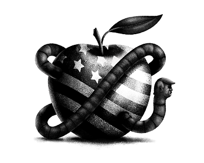 Rotten Apple america art design digital digital illustration illustration political political cartoon political illustration procreate stippling texture trump