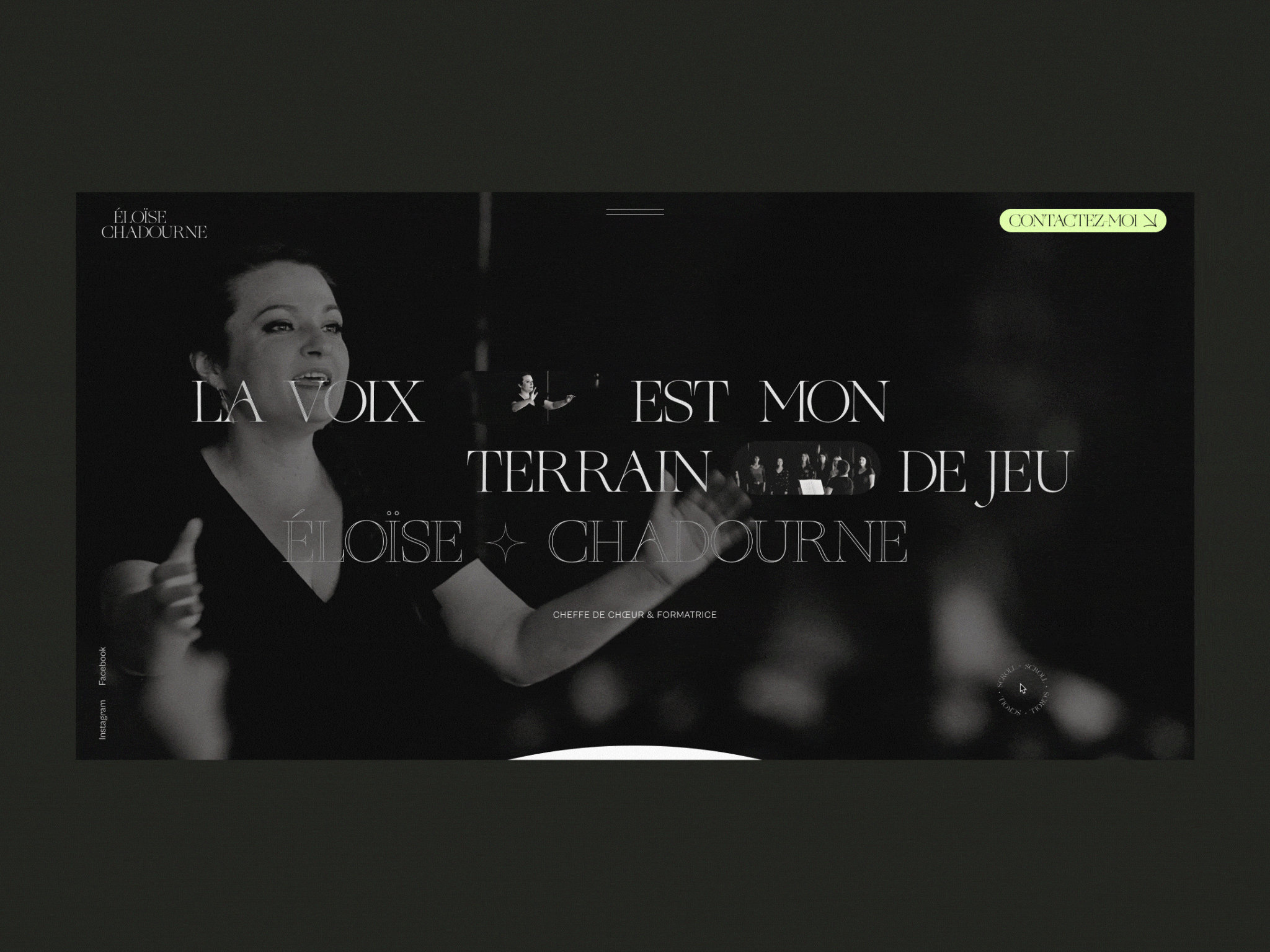 Choir master website layout choir clean gif green grid minimal modern portfolio resonance studio singer typography ui ui web ux web web design web graphics website