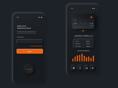 Online banking/Mobile App bankapp minimal neumorphism softui