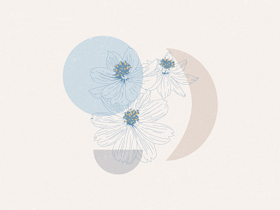 Floral Vibes 02 blues botanical botanical art botanical illustration botany digital digital illustration floral floral art flower flower illustration illustration minimal muted colors