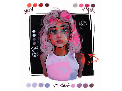 Pink vibes 2dart character design characterdesign comic art design digital digital art digital illustration digital painting digital2d digitalart illustration portrait