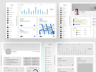 Profile wireframe and high fidelity design ui uidesign web design