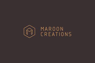 Maroon Creations logo brand branding brown clean creations design logo logotype maroon wood