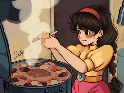 Iconic Studio Ghibli meals :: 1/3 🍲 anime anime girl character design characterdesign comic art design digital digital illustration digital painting digital2d digitalart hayaomiyazaki illustration redraw