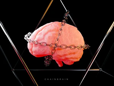Chainbrain 3d 3d art 3d icon 3d illustration 3d modeling 3dart abstract blender blendercycles brain c4d chain render ui ux