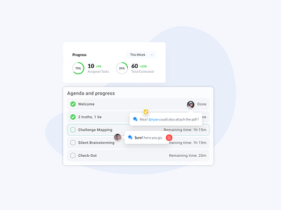 Agenda task manager agenda chat chat app clean design interface muzli pdf pdf design progress progressbar task task manager ui ux web