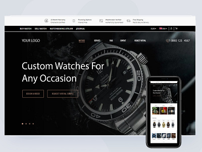 SmartWatch Ecommerce Design black buy card design online online store responsive design shop store ui uidesign ux design watch shop website