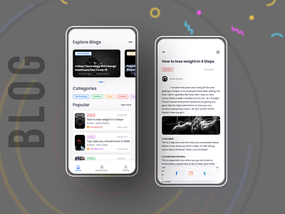 Blog App - concept UI blog app blogs categories dailyui lightmode popular shot
