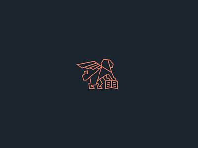 Winged Lion Mark animal book branding lineart lines lion logo logo design logo mark minimal minimal logo minimalist wings wings logo