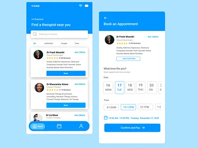 Find a therapist app clean counselling counselor doctor kenya minimal nairobi psychologist psychologist app psychology psychotherapy therapist therapy therapy app