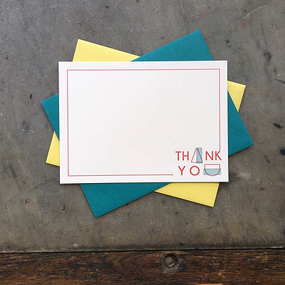 Letterpress Printed Thank You Cards branding color color palette design hand lettering illustration letterpress stationery design thank you card vector