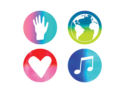 Foreignspell Website Icons branding design fade hand inked icon illustration logo ombre vector