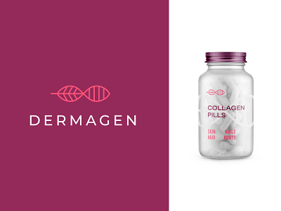 Dermagen - Collagen Logo #1 abstract beauty beauty logo brand identity collagen collagen logo logo logo design modern skin skin care skin care logo