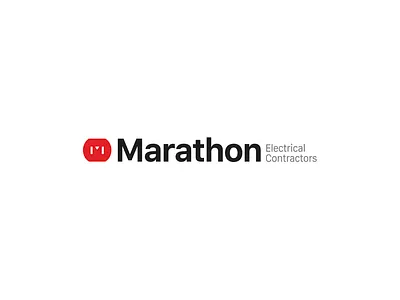 Electrical Contractor Logo black contractor electric electrical electricity logo marathon minimal outlet red