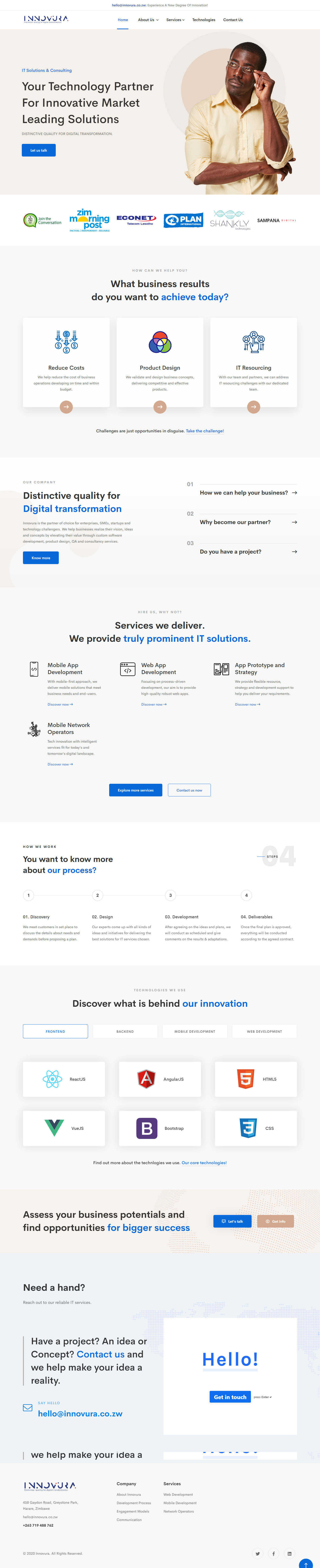 Example of Home Page