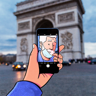 Selfie during confinement art colour design drawing fashion illustration paris photography style