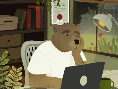 Work from home design drawing dribbble dribbble shot illustration procreate workfromhome