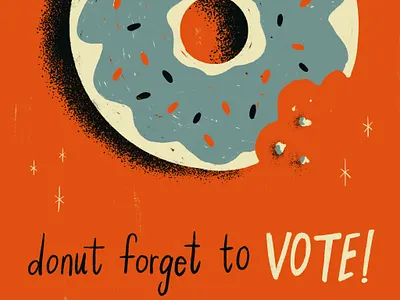 Sunday Punday No. 051 donut election food hand lettering illustration lettering procreate pun retro type typography vintage vote vote2020