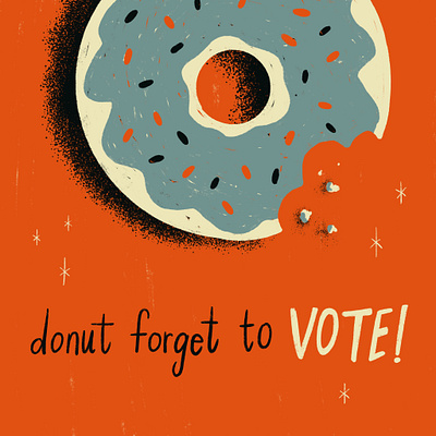 Sunday Punday No. 051 donut election food hand lettering illustration lettering procreate pun retro type typography vintage vote vote2020