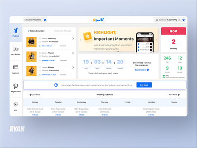 Student Dashboard Design component dashboad dashboard ui ui ui design uidesign uiux