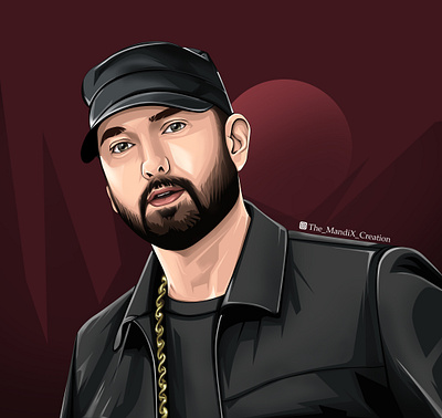Eminem drake eminem hiphop illustration illustrator portrait rapgod rapper themandix themandixcreation vectorart vectorvexel vexelart