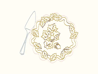 Autumnal Acorn Pie artwork branding children book illustration color color palette design dessert fine art illustration pie stationery design vector