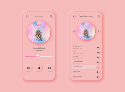 Neumorphism Music Player appdesign branding design illustration minimal redesign ui uidesign uidesigner uiux ux uxdesiger uxdesign