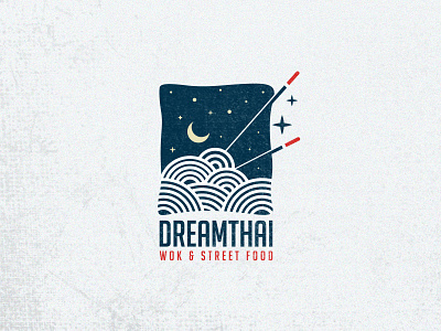 Dream Thai abstract logo brand identity branding combination logo creative logo design food and drink hand drawing logo design icon design illustration logo minimalist logo night logo pictorial logo professional logo street food logo thai design thai food thailand logo ui