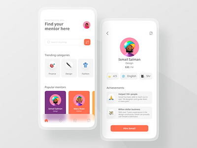 Hire a Mentor design figma mobile mobile app design mobile design mobile ui ui ui ux design ui design uiux ux