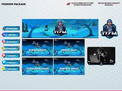 Full twitch overlay package 3d animation branding design graphic design illustration layout logo motion graphics streaming twitch twitch overlay ui vector