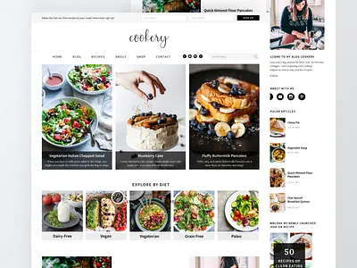 Cookery - Food Blog bloglanding design foodblog landingpage minimal ui ui ux uidesign uiux designer uiuxdesign uiuxdesigner ux web website