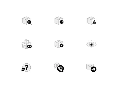 ecommerce Icons adjust call cancel ecommerce edit email eye faq faq icon icon icons illustration orders person return symbol track view