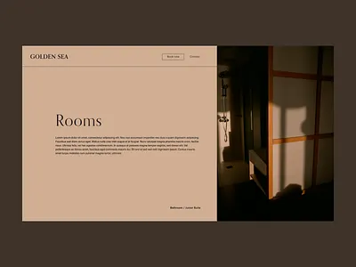 Golden Sea Hotel concept bathroom beige concept golden grid hotel layout sea tipografía tipography ui uidesign uiux web webdesign