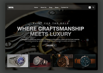 Luxury Watch UI – Precision, Craftsmanship & Elegance design design inspiration figma ui uiux ux