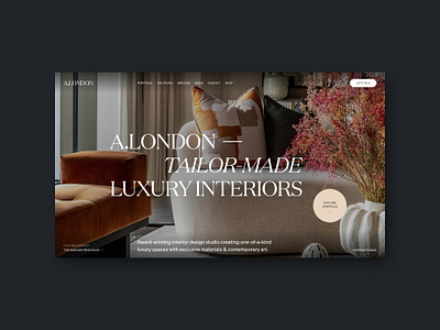 A.London - Hero Redesign Concept architecture design hero interior design landing page redesign ui web