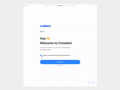 Crowded.me | WEB Onboarding Process animation app banking dashboard design fintech illustration interaction interface landing layout mobile onboarding simple slick student studio ui uiux ux