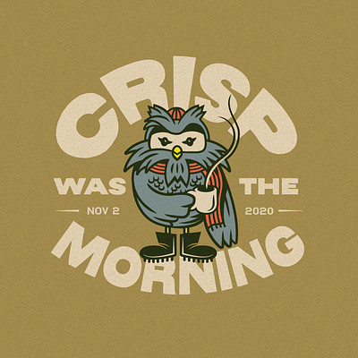 Crisp Morning artwork bird cartoon coffee design doodle drawing howl illustration morning typography vector